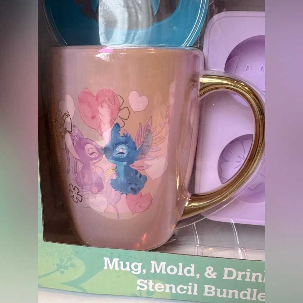 Disney Stitch Mug, Silicone Mold and Stencil Bundle